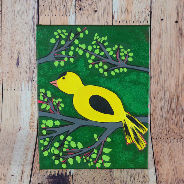 Peinture d'oiseau jaune