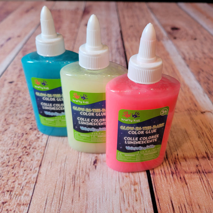 Colle liquide colorée luminescente - format 147 ml (couleurs variées)