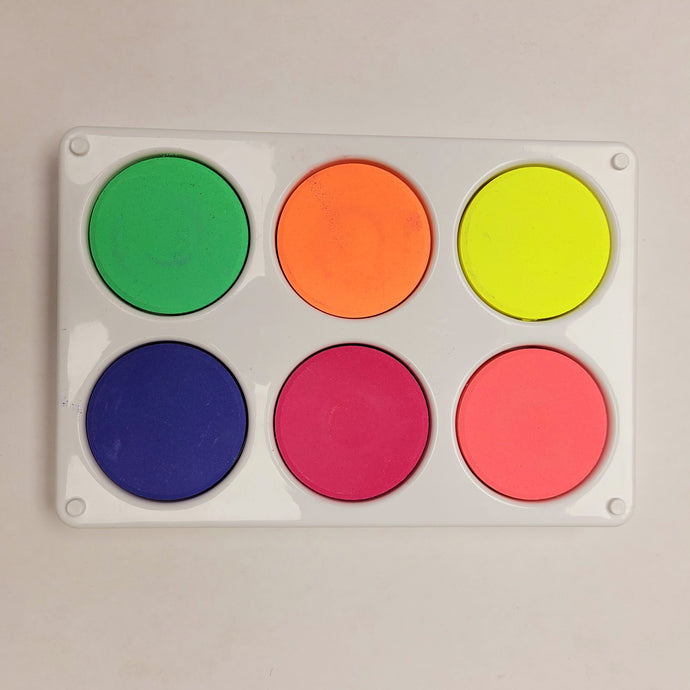 Couleurs fluorescentes - Ensemble de 6 pastilles de gouache pour enfant