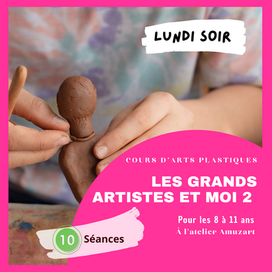 Les grands artistes et moi 2 | Cours d'arts plastiques | Enfants âgés entre 8 à 11 ans | Session hiver | Lundi soir