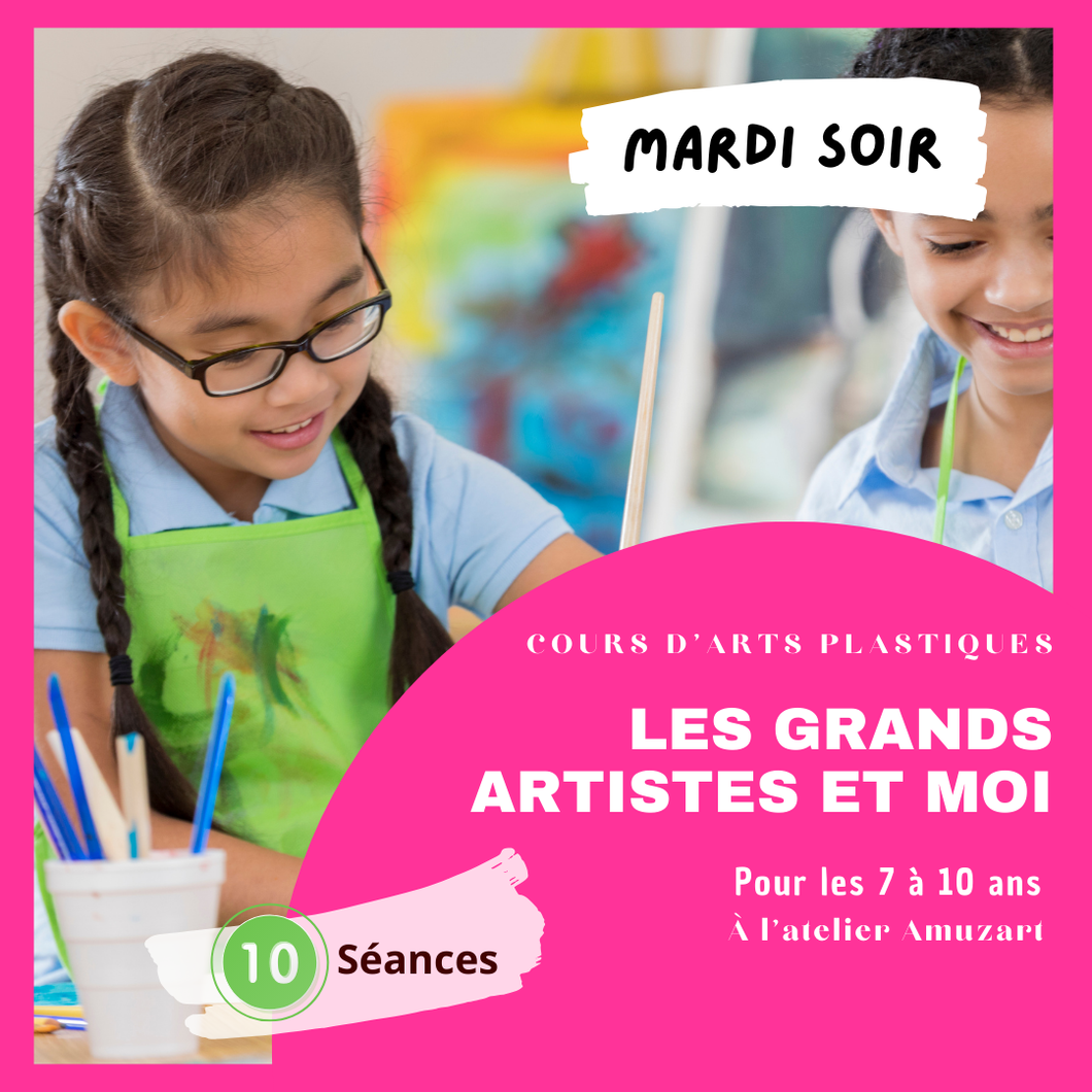 Les grands artistes et moi (niveau débutant) | Cours d'arts plastiques | Enfants âgés entre 7 à 10 ans | Session automne | Mardi soir