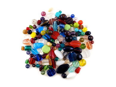 Perles en verre - Ensemble varié de 250 gr.