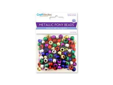Perles pony - couleurs métalliques (36 gr.)