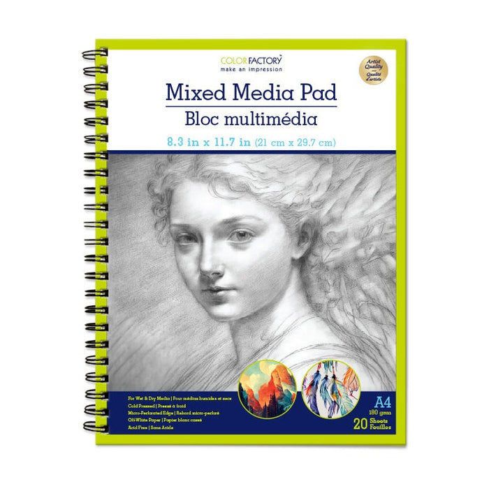 Bloc de papier pour techniques mixtes (20 feuilles)
