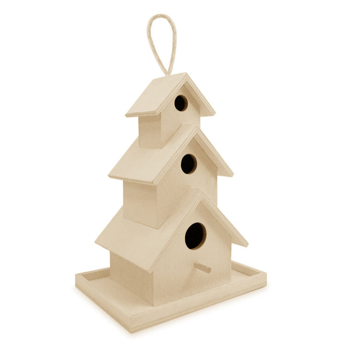 Nichoir en bois naturel à 3 étages à peindre