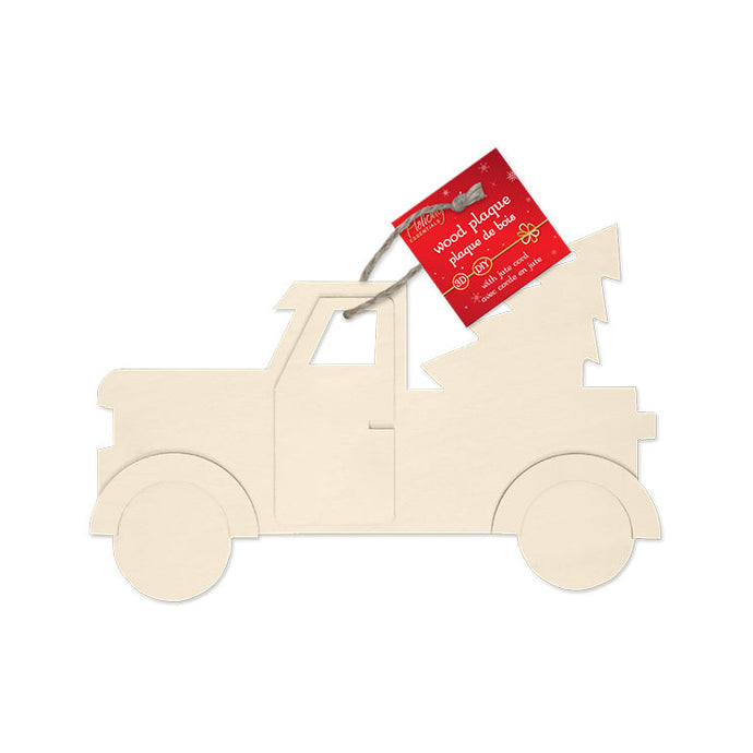 Découpe de camion avec sapin de Noël à en bois naturel