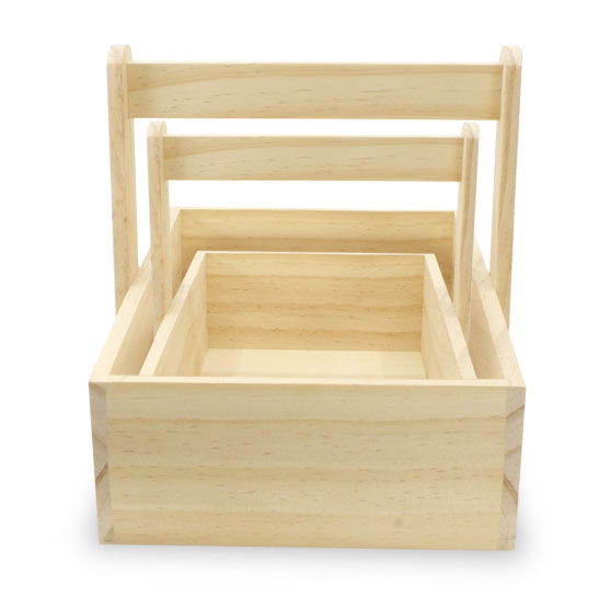 Ensemble de 2 paniers en bois à peindre