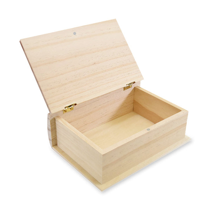 Petit boîtier en forme de livre en bois naturel à peindre