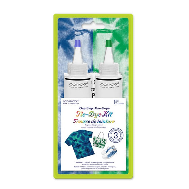 Kit de 2 bouteilles de teinture tie-dye (couleurs variées)