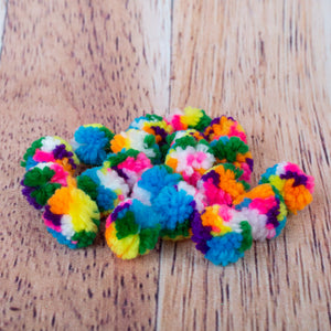 20 pompons multicolores