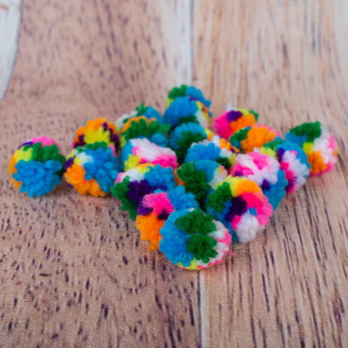 20 pompons multicolores
