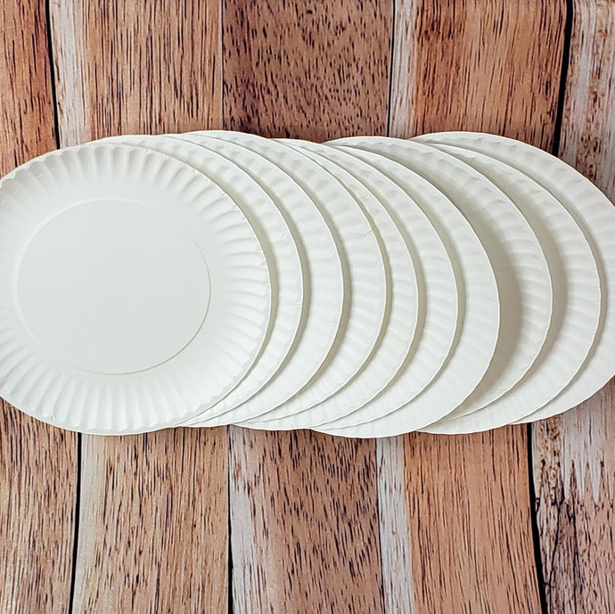 10 assiettes souples en carton blanc