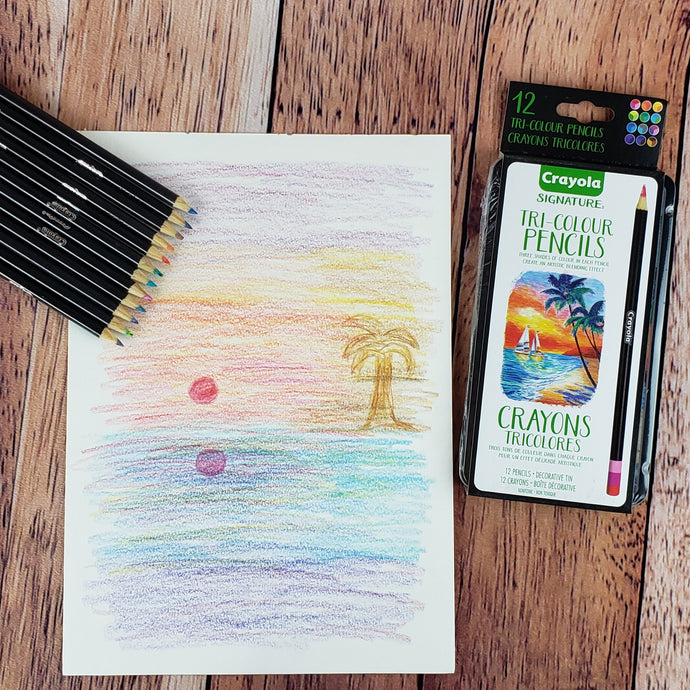 12 crayons de couleurs tricolores