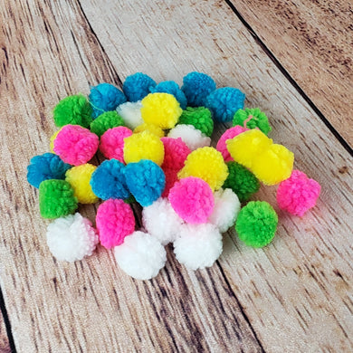 40 pompons en laine - couleurs pastel