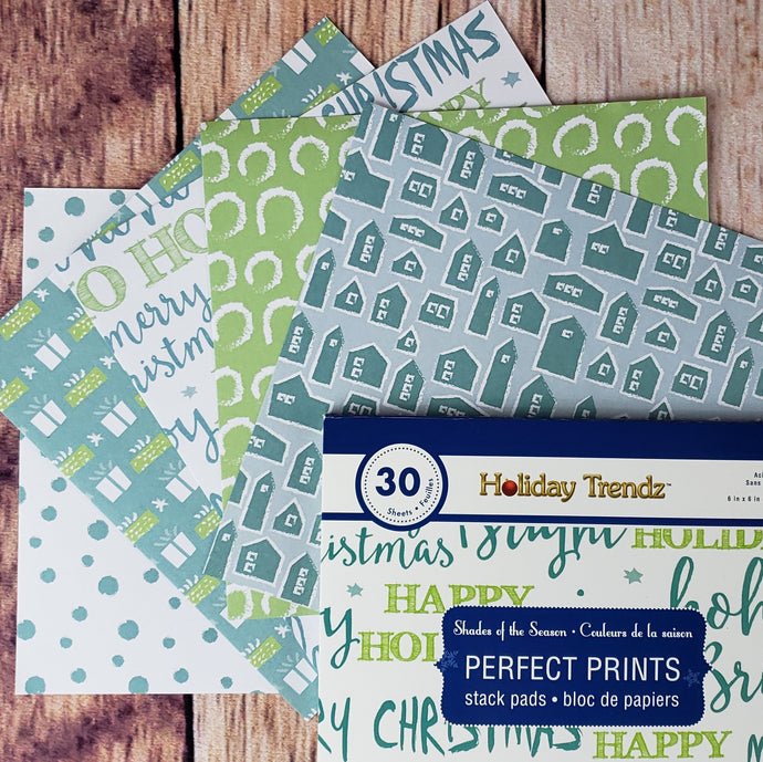 Bloc de papiers décoratifs de Noël  - 30 feuilles de 6