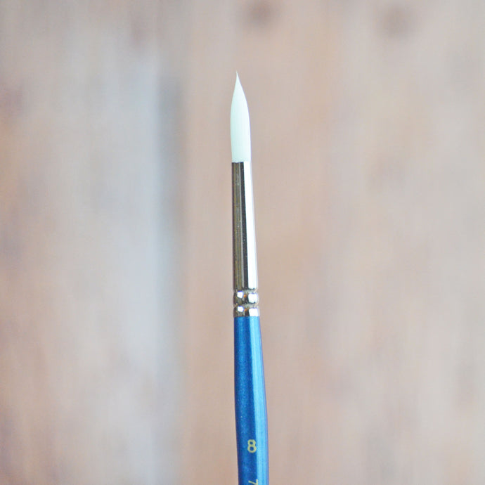 Pinceaux en poils synthétiques (taklon blanc) avec un manche court - tailles variées