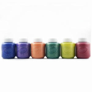 6 petits pots de peinture lavable (gouache) - Brillantes