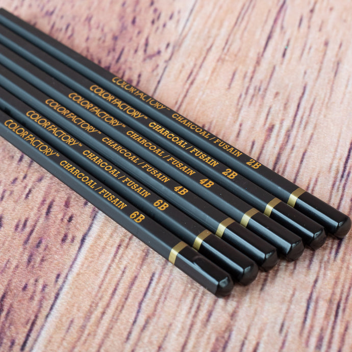 6 crayons au fusain