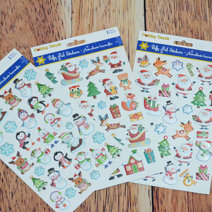 Autocollants  de Noël - modèles variés