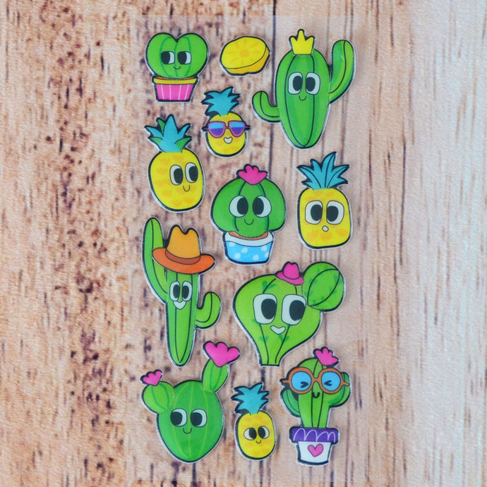Autocollants de cactus boursouflés