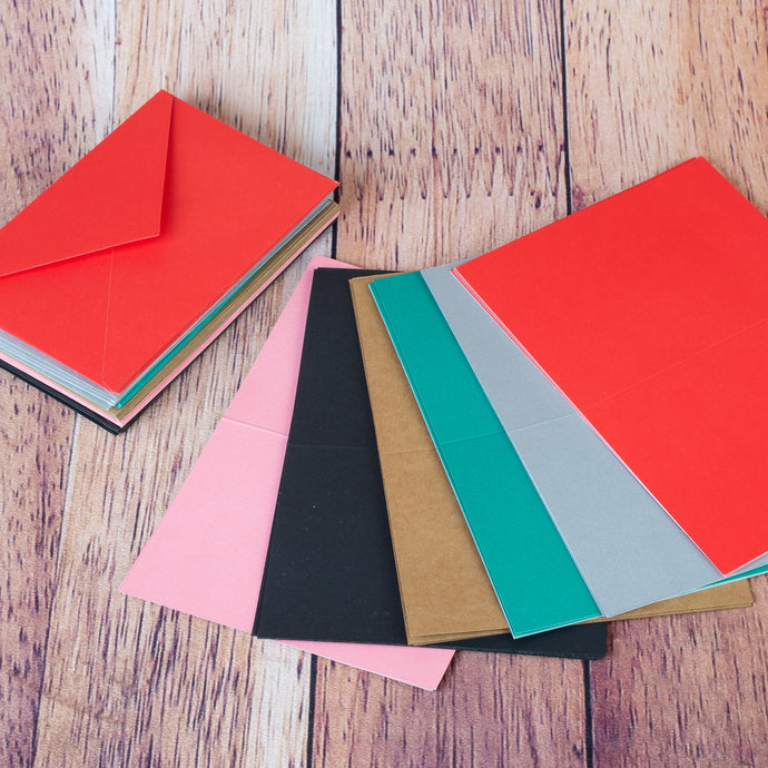 6 ensembles de cartes et enveloppes - choix de couleurs