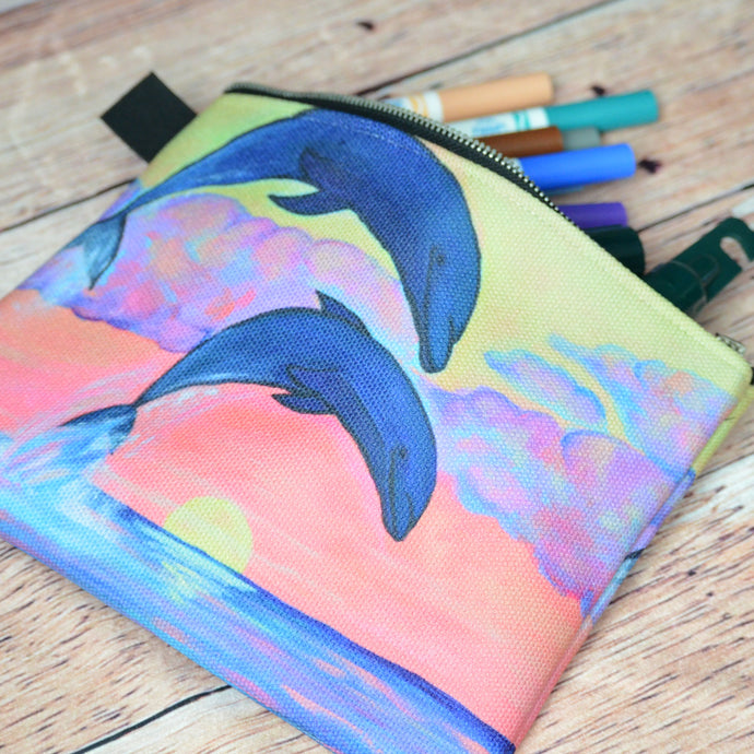 Étui à crayons en tissu de format très grand