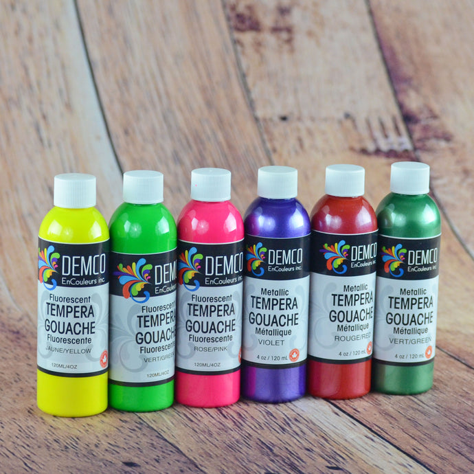 Gouache couleurs métalliques et fluorescentes - Petit format de 120 ml