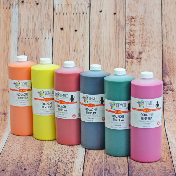 Gouache économique couleurs variées - Très grand format 1000 ml