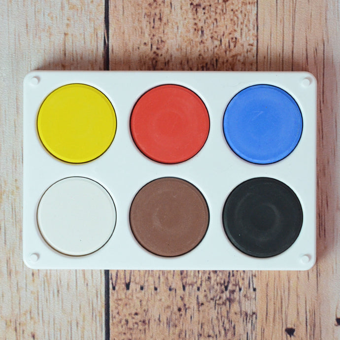 Ensemble de 6 pastilles de gouache pour enfant - couleurs primaires
