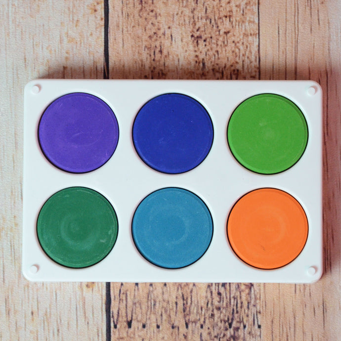 Ensemble de 6 pastilles de gouache pour enfant - couleurs secondaires