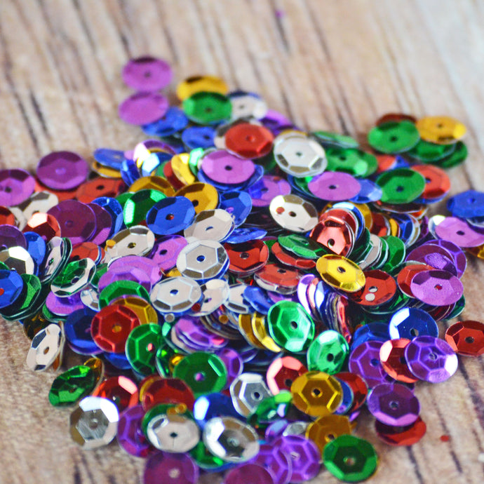 Paillettes multicolores de 8 mm (12 gr.)