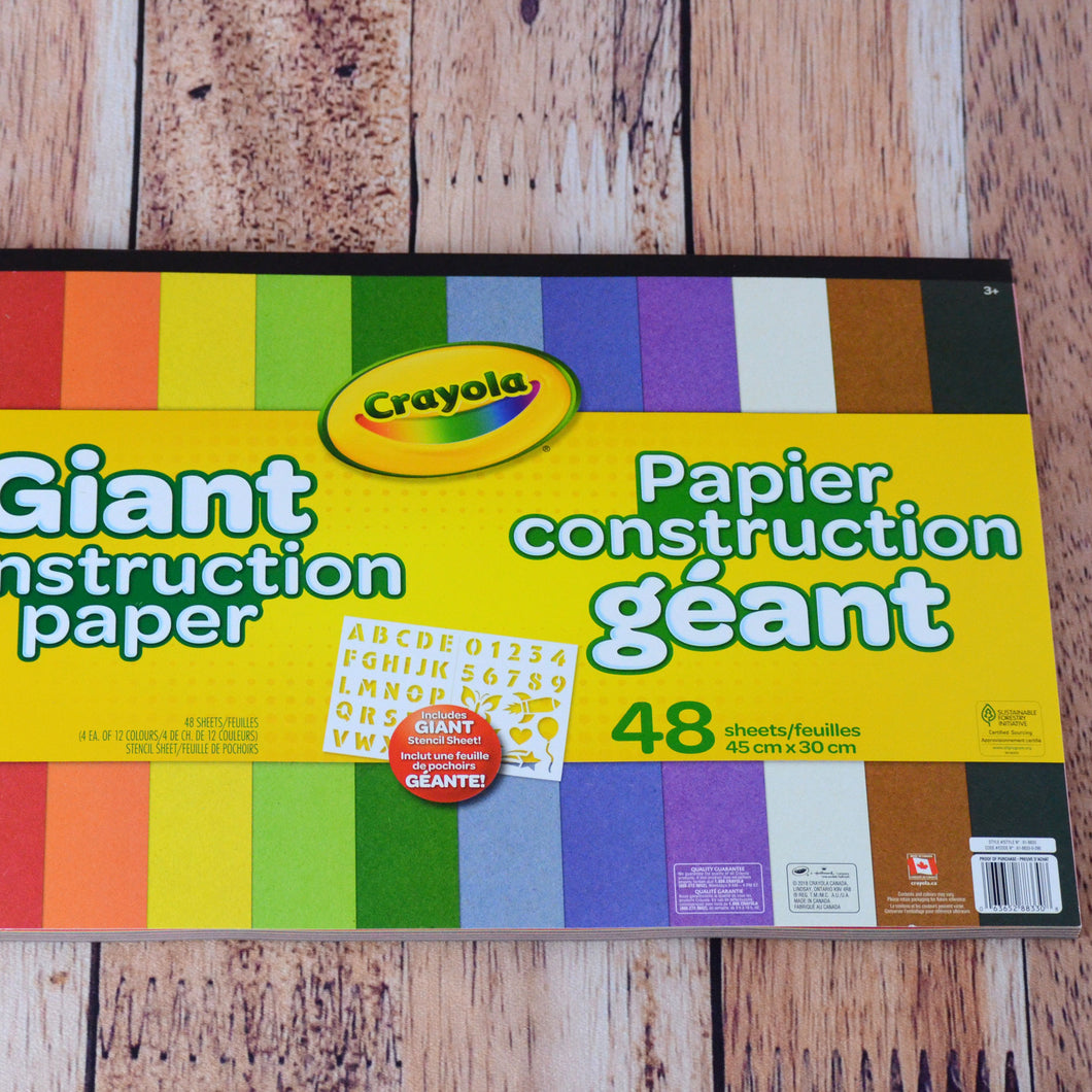 Bloc de papier construction - grandes feuilles de Crayola