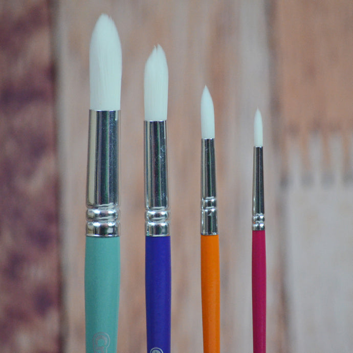 4 pinceaux ronds en poils synthétiques