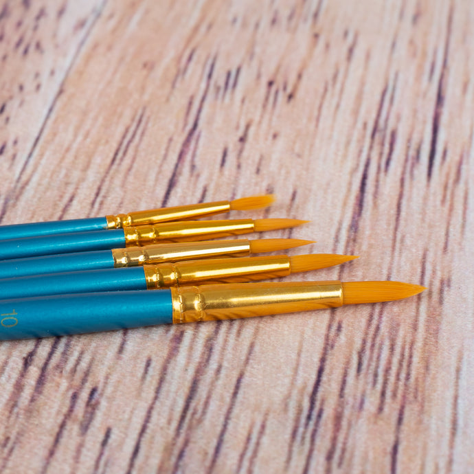 5 pinceaux ronds en poils synthétiques