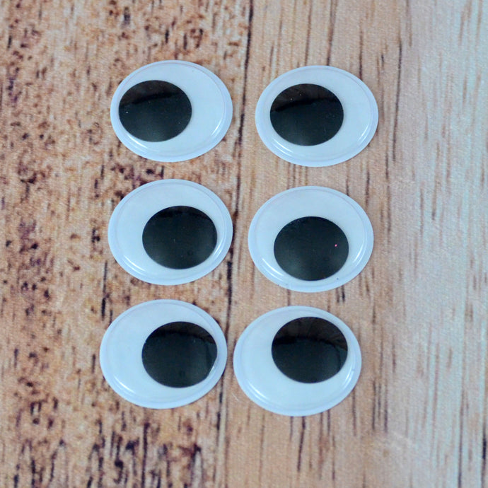 6 yeux mobiles à coller (40 mm - très gros)
